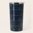 Boho Ethnic Striped Pattern on Navy Blue Travel Mug Gallery Image 1
