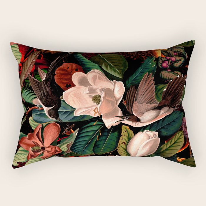 FLORAL AND BIRDS XIV Rectangular Pillow Gallery Image 2