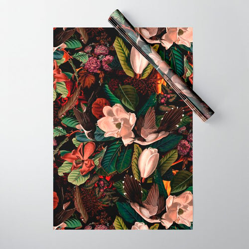Floral And Birds Xiv Wrapping Paper Gallery Image 1