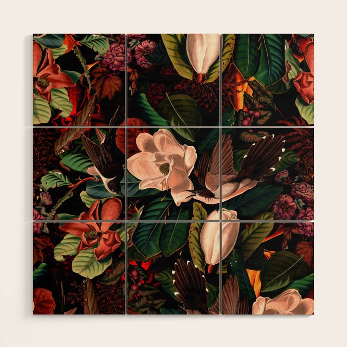 FLORAL AND BIRDS XIV Wood Wall Art Gallery Image 1