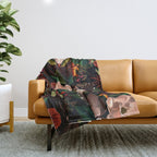 FLORAL AND BIRDS XIV Throw Blanket Gallery Image 1