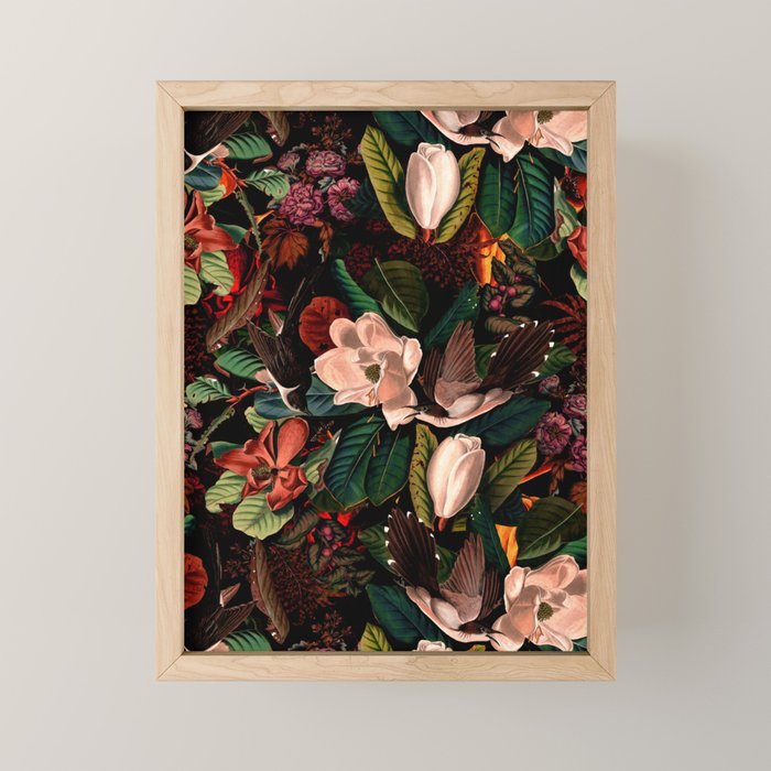 FLORAL AND BIRDS XIV Mini Art Print Gallery Image 1