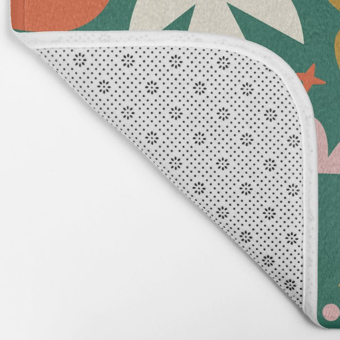 Abstract retro organic christmas shape pattern Bath Mat Gallery Image 2