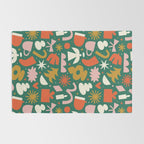 Abstract retro organic christmas shape pattern Rug Gallery Image 2