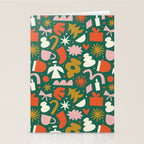 Abstract retro organic christmas shape pattern Stationery Card Gallery Image 2