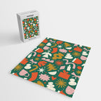 Abstract retro organic christmas shape pattern Jigsaw Puzzle Gallery Image 2