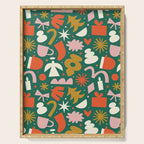 Abstract retro organic christmas shape pattern Serving Tray Gallery Image 1