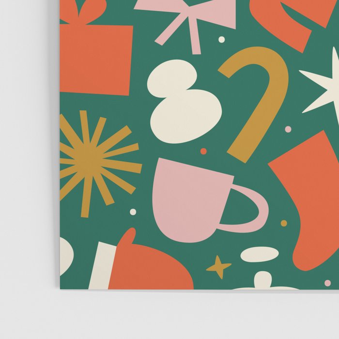 Abstract retro organic christmas shape pattern Poster Gallery Image 3