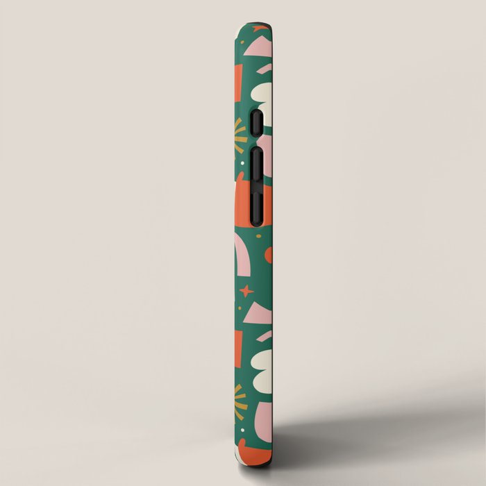 Abstract retro organic christmas shape pattern iPhone Case Gallery Image 2