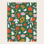 Abstract retro organic christmas shape pattern Poster Gallery Image 4