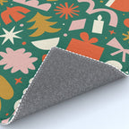 Abstract retro organic christmas shape pattern Rug Gallery Image 4