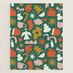 Abstract retro organic christmas shape pattern Jigsaw Puzzle Gallery Image 1