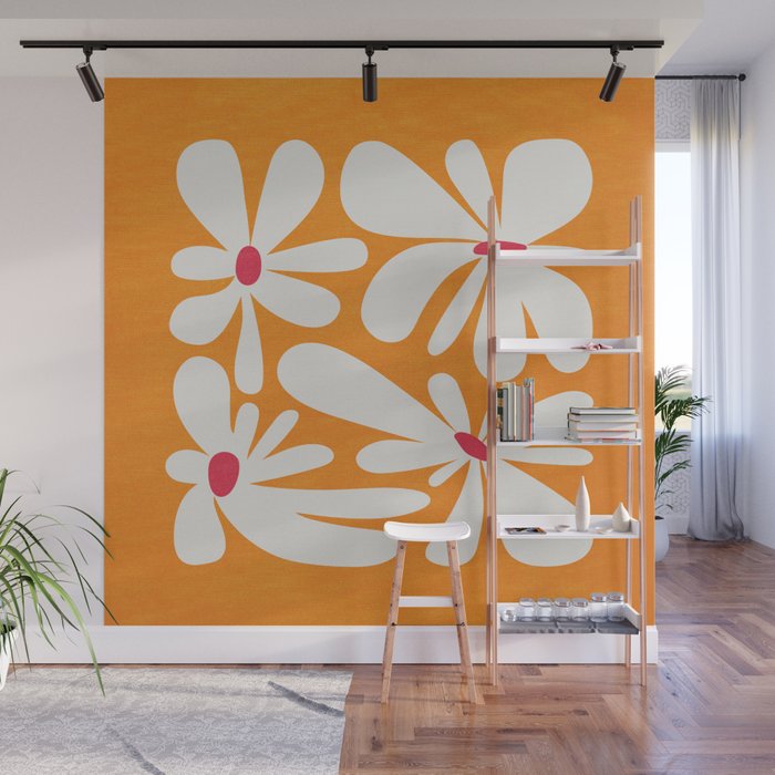 Bloom: Tangerine Matisse Color Series 03 Wall Mural Gallery Image 1