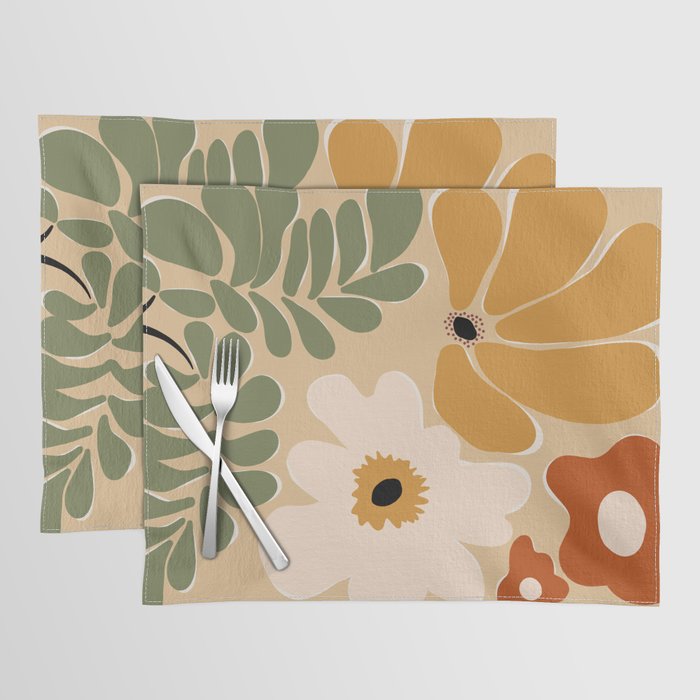 columbian old retro floral art print  Placemat Gallery Image 1