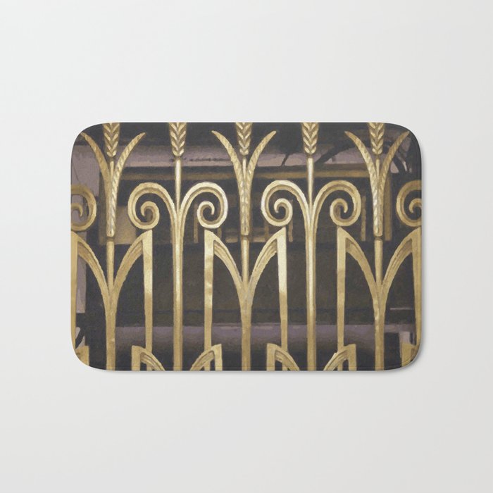 Art Deco Gold Abstract Modern Art Bath Mat Gallery Image 1
