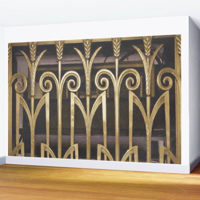 Art Deco Gold Abstract Modern Art Wall Mural Gallery Image 2
