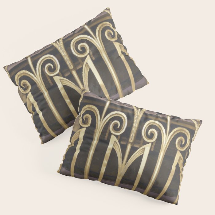 Art Deco Gold Abstract Modern Art Pillow Sham Gallery Image 1