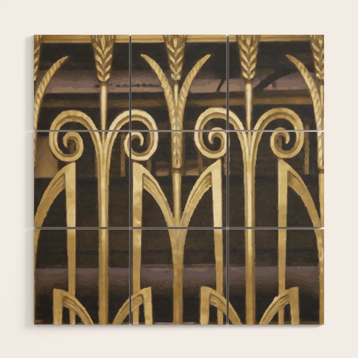 Art Deco Gold Abstract Modern Art Wood Wall Art Gallery Image 1