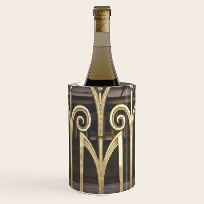 Art Deco Gold Abstract Modern Art Wine Chiller Gallery Image 1