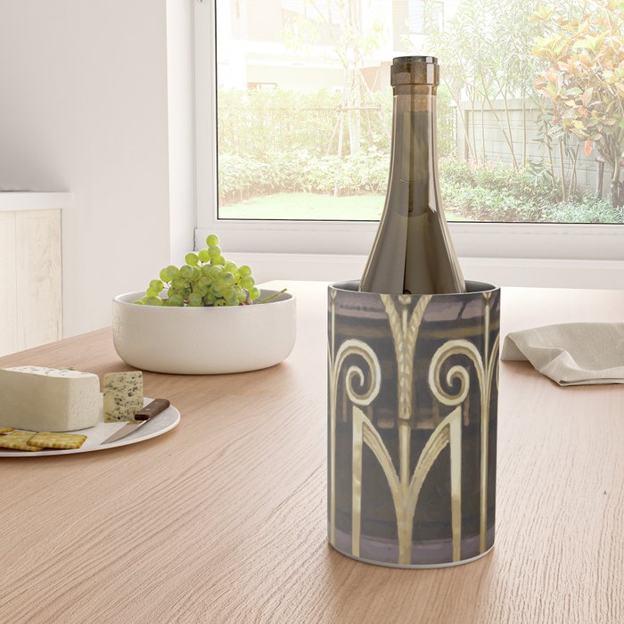 Art Deco Gold Abstract Modern Art Wine Chiller Gallery Image 4