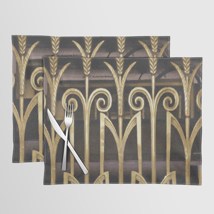 Art Deco Gold Abstract Modern Art Placemat Gallery Image 1