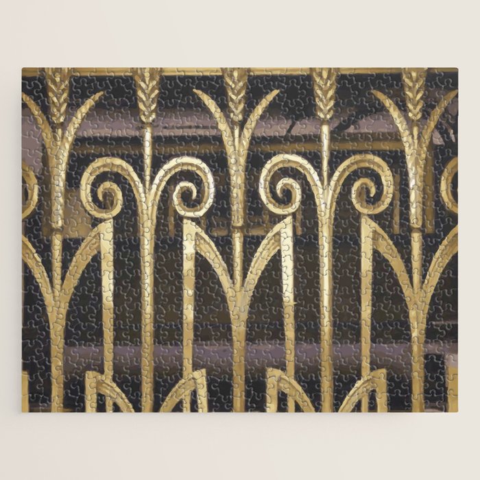 Art Deco Gold Abstract Modern Art Jigsaw Puzzle Gallery Image 1