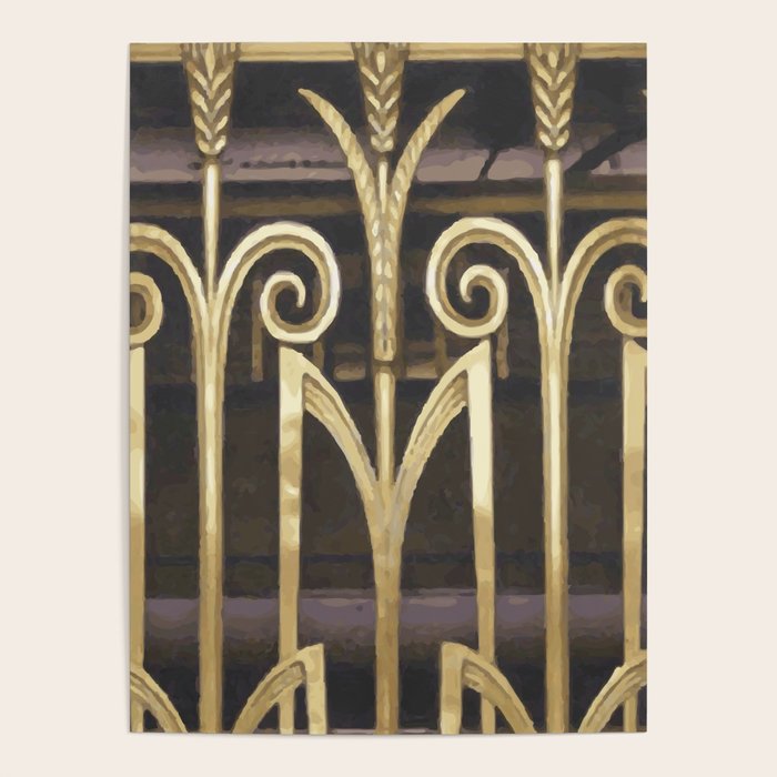 Art Deco Gold Abstract Modern Art Poster Gallery Image 4
