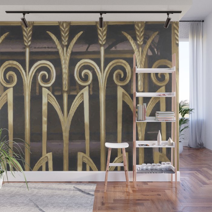 Art Deco Gold Abstract Modern Art Wall Mural Gallery Image 1