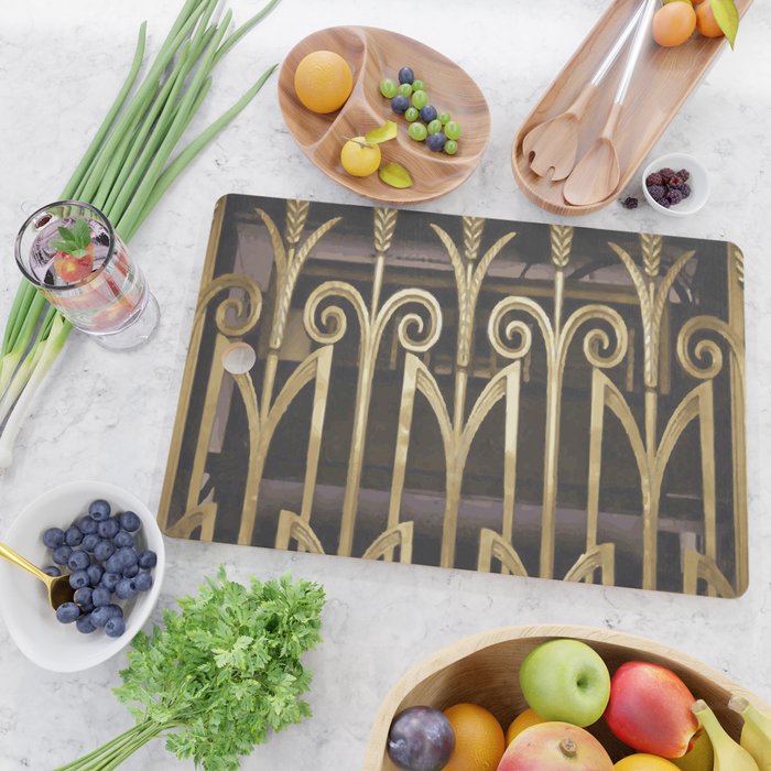 Art Deco Gold Abstract Modern Art Cutting Board Gallery Image 2