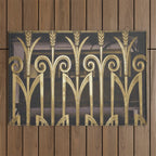 Art Deco Gold Abstract Modern Art Outdoor Rug Gallery Image 1