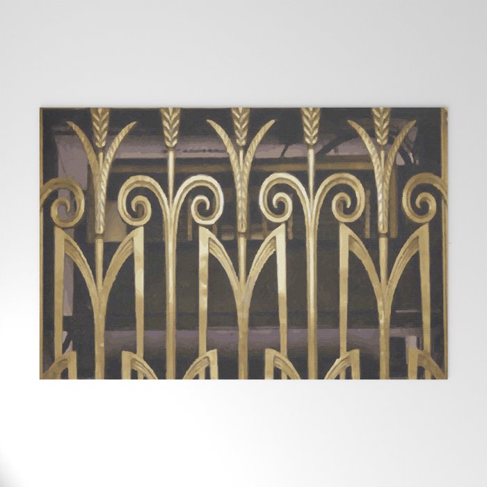 Art Deco Gold Abstract Modern Art Welcome Mat Gallery Image 1