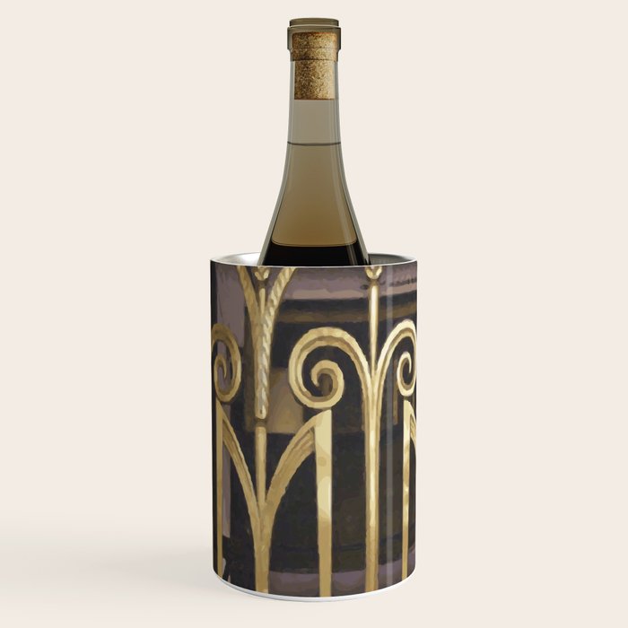 Art Deco Gold Abstract Modern Art Wine Chiller Gallery Image 2
