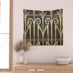 Art Deco Gold Abstract Modern Art Wall Tapestry Gallery Image 2