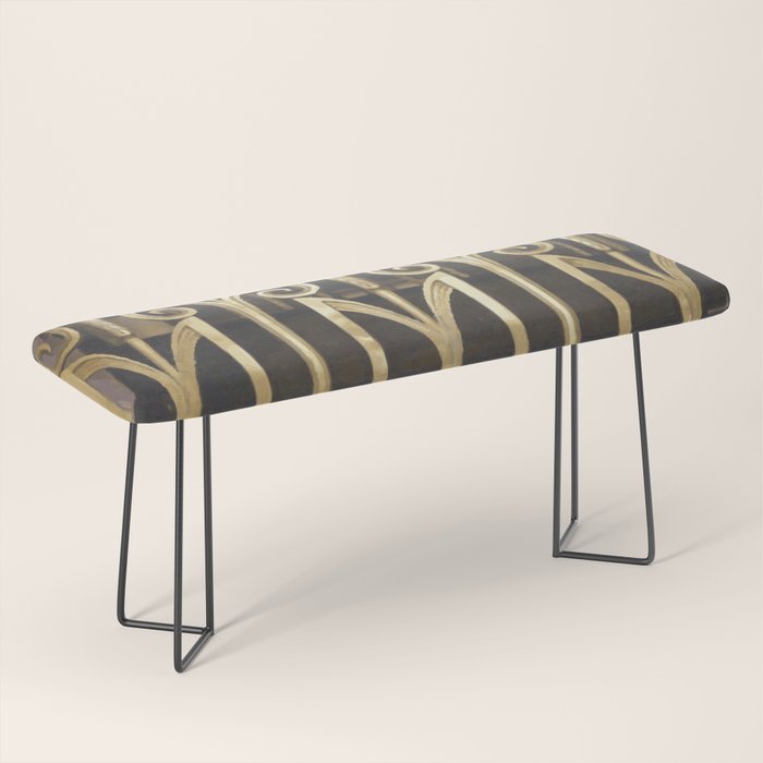 Art Deco Gold Abstract Modern Art Bench Gallery Image 1