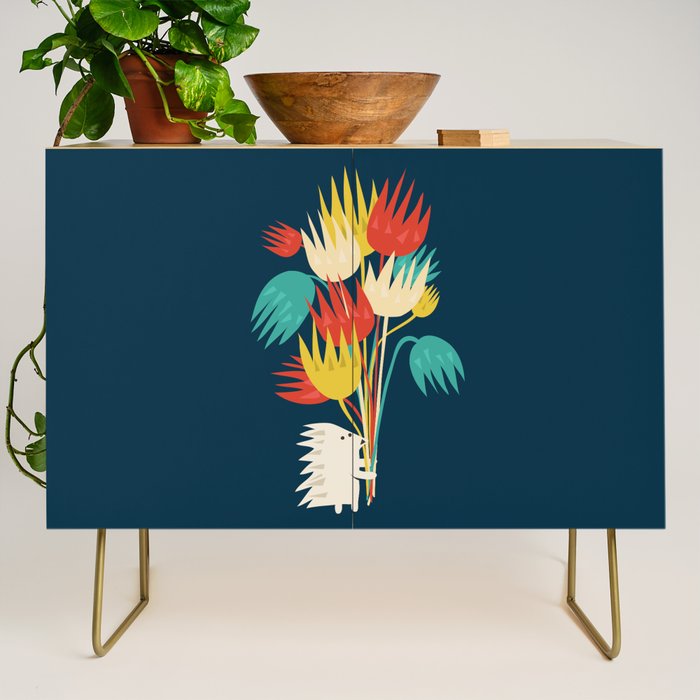 Hedgehog with flowers Credenza Gallery Image 1