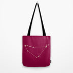 Capricorn Zodiac Star Constellation Line Art Magenta Pink Tote Bag Gallery Image 2