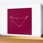 Capricorn Zodiac Star Constellation Line Art Magenta Pink Wall Mural Gallery Image 2