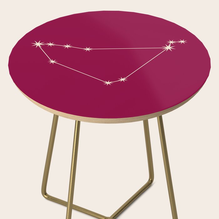Capricorn Zodiac Star Constellation Line Art Magenta Pink Side Table Gallery Image 2