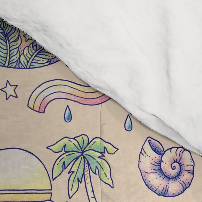  Jurassic Days, Jurassic Nights: Stegosaurus | Dinosaur Tropical Art Comforter Gallery Image 4