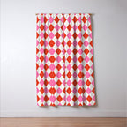 Pink and Red Argyle Window Curtain Gallery Image 3