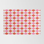 Pink and Red Argyle Rug Gallery Image 2