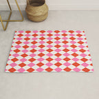 Pink and Red Argyle Rug Gallery Image 1