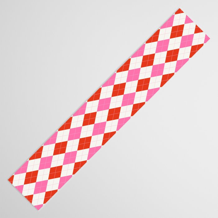 Pink and Red Argyle Table Runner Gallery Image 3
