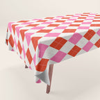 Pink and Red Argyle Tablecloth Gallery Image 1