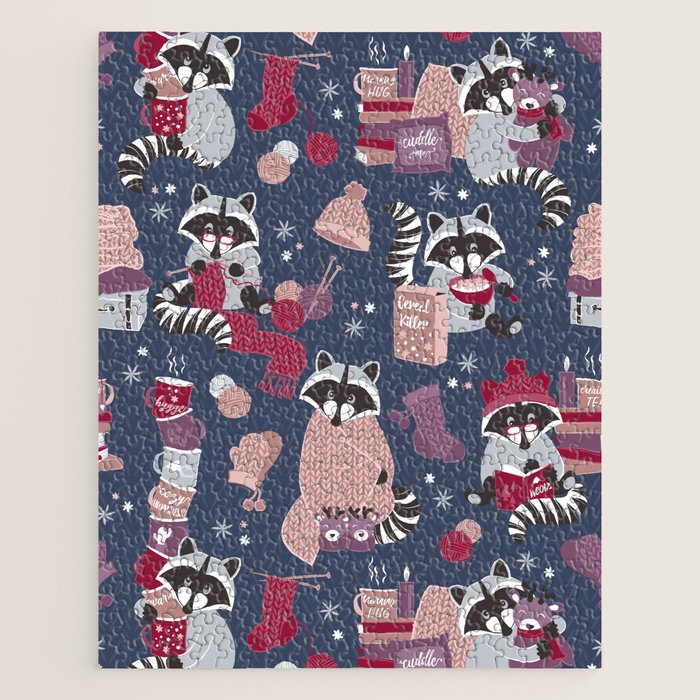 Hygge raccoon Jigsaw Puzzle Gallery Image 1