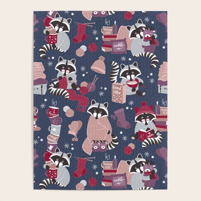 Hygge raccoon Poster Gallery Image 4