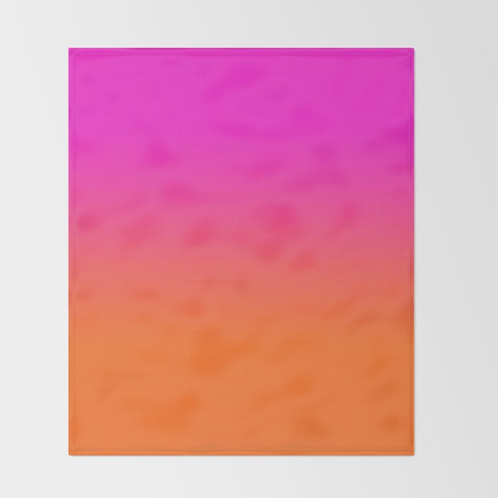 Hot Magenta Pink and Orange Trendy Ombre Throw Blanket Gallery Image 2