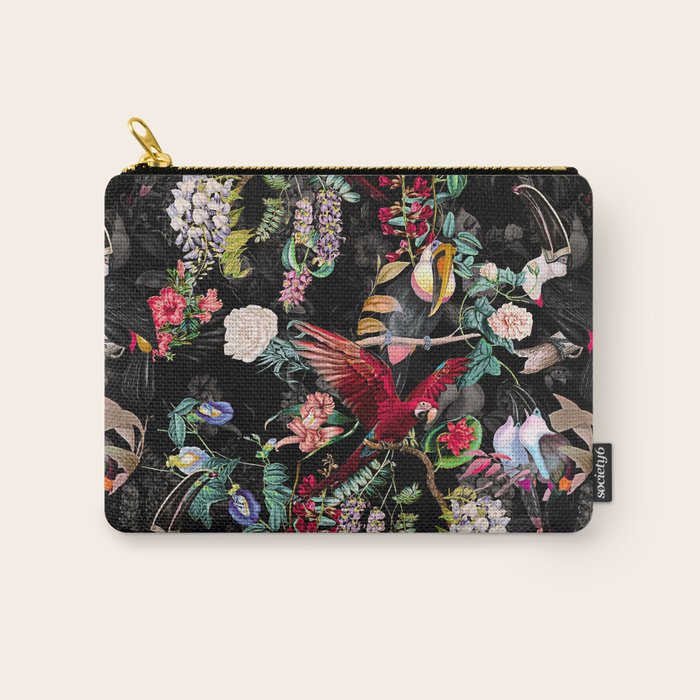 Floral and Birds IX Carry All Pouch Gallery Image 1