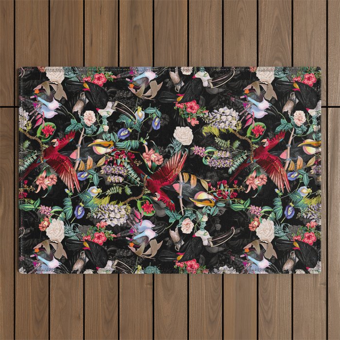 Floral and Birds IX Outdoor Rug Gallery Image 1