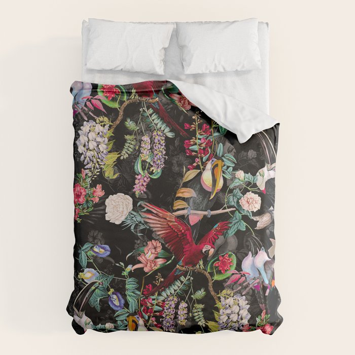 Floral and Birds IX Duvet Cover Gallery Image 1